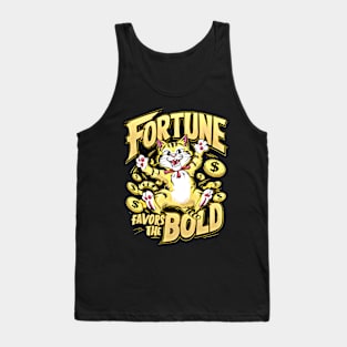 Wealth Whiskers: A Cat's Courageous Chase Tank Top